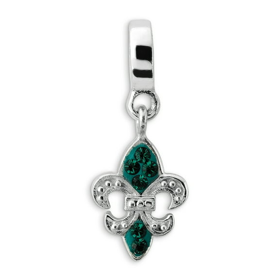Reflection Beads Sterling Silver Reflections Green Preciosa Crystal Fleur De Lis Dangle Bead