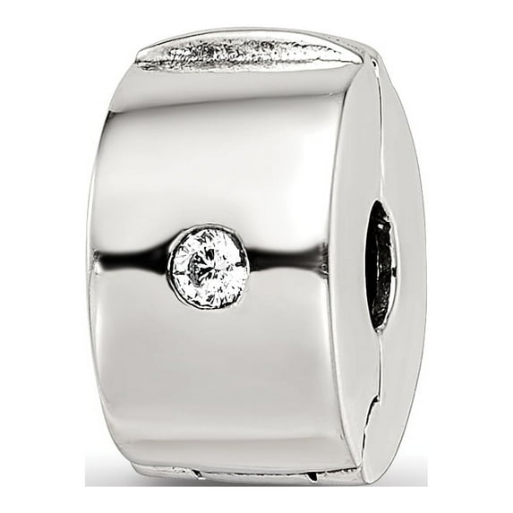 Reflection Beads Sterling Silver Reflections Hinged CZ Clip Bead