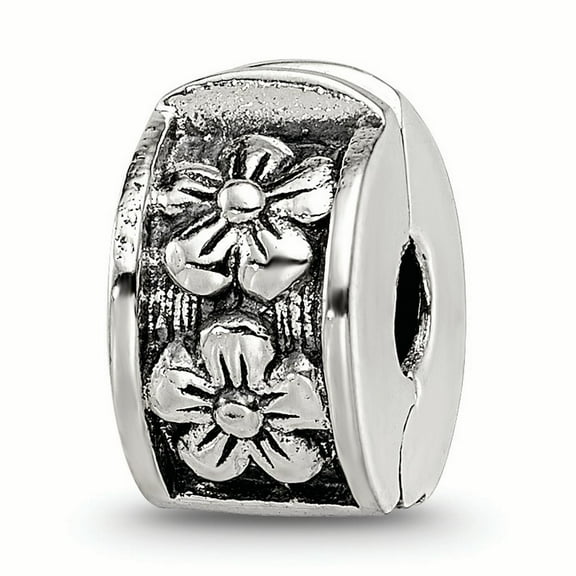 Reflection Beads Sterling Silver Reflections Hinged Floral Clip Bead
