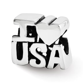 Reflection Beads Sterling Silver Reflections I HEART USA Bead