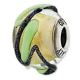 thumbnail image 1 of Sterling Silver Reflections Italian Yellow w/Blue & Green Textured Lines Gl, 1 of 2