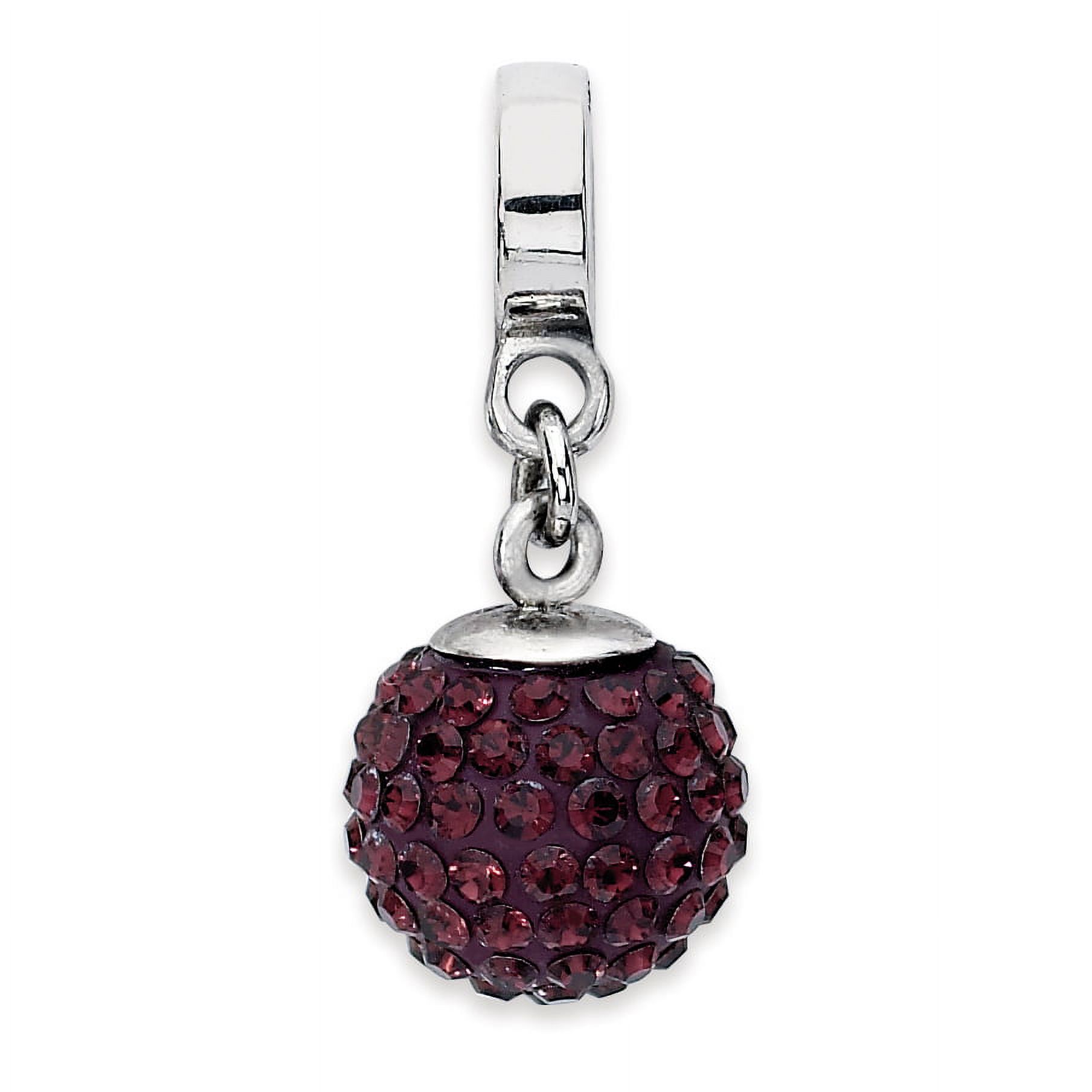 Reflection Beads Sterling Silver Reflections June Red Preciosa Crystal Ball Dangle Bead - image 1 of 2