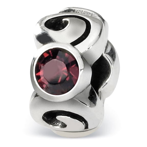 Reflection Beads Sterling Silver Reflections June Red Preciosa Crystal Birthstone Bead