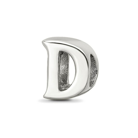 925 Sterling Silver Polished Reflections SimStars Letter Name Personalized Monogram Initial D Bead Charm 7.27x6.36mm Wid