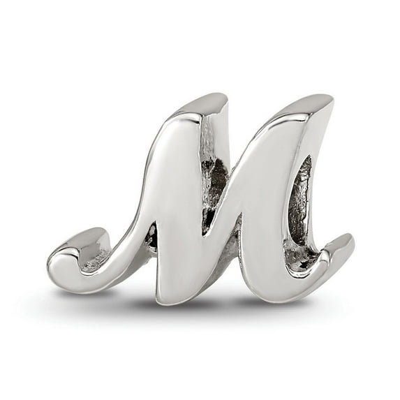 Reflection Beads Sterling Silver Reflections Letter M Script Bead