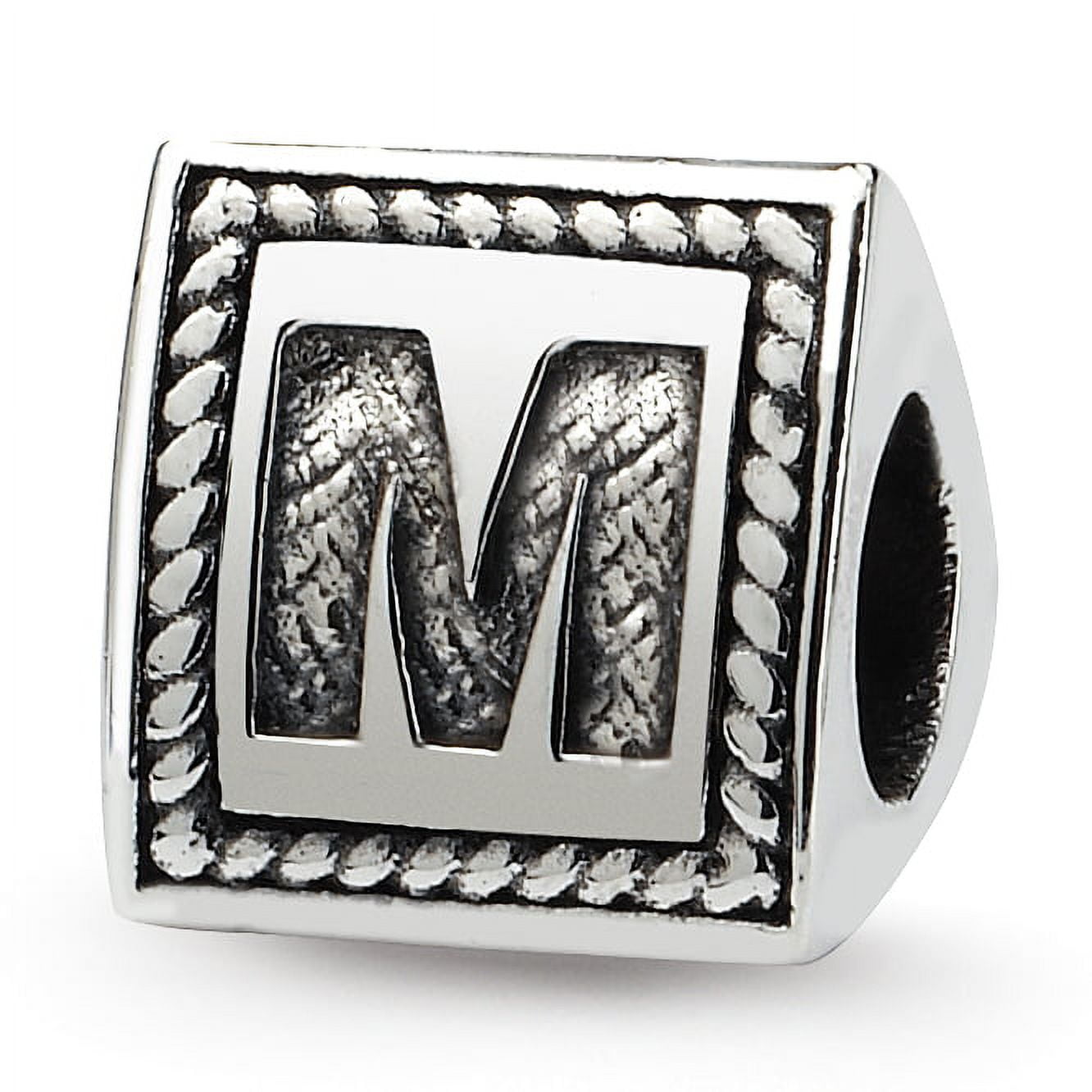 Reflection Beads Sterling Silver Reflections Letter M Triangle Block Bead