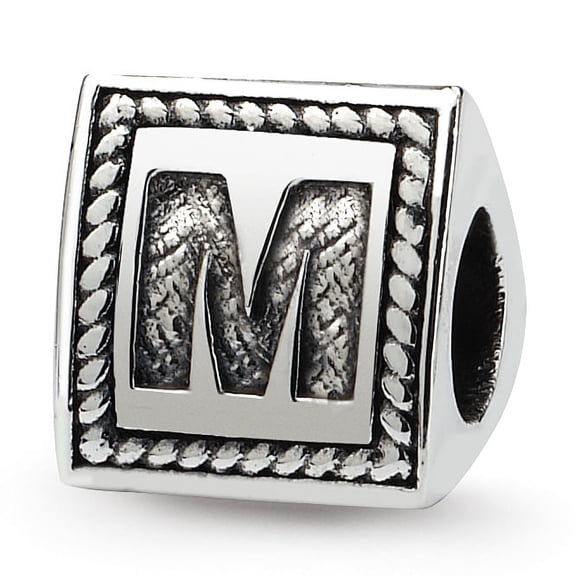 Reflection Beads Sterling Silver Reflections Letter M Triangle Block Bead