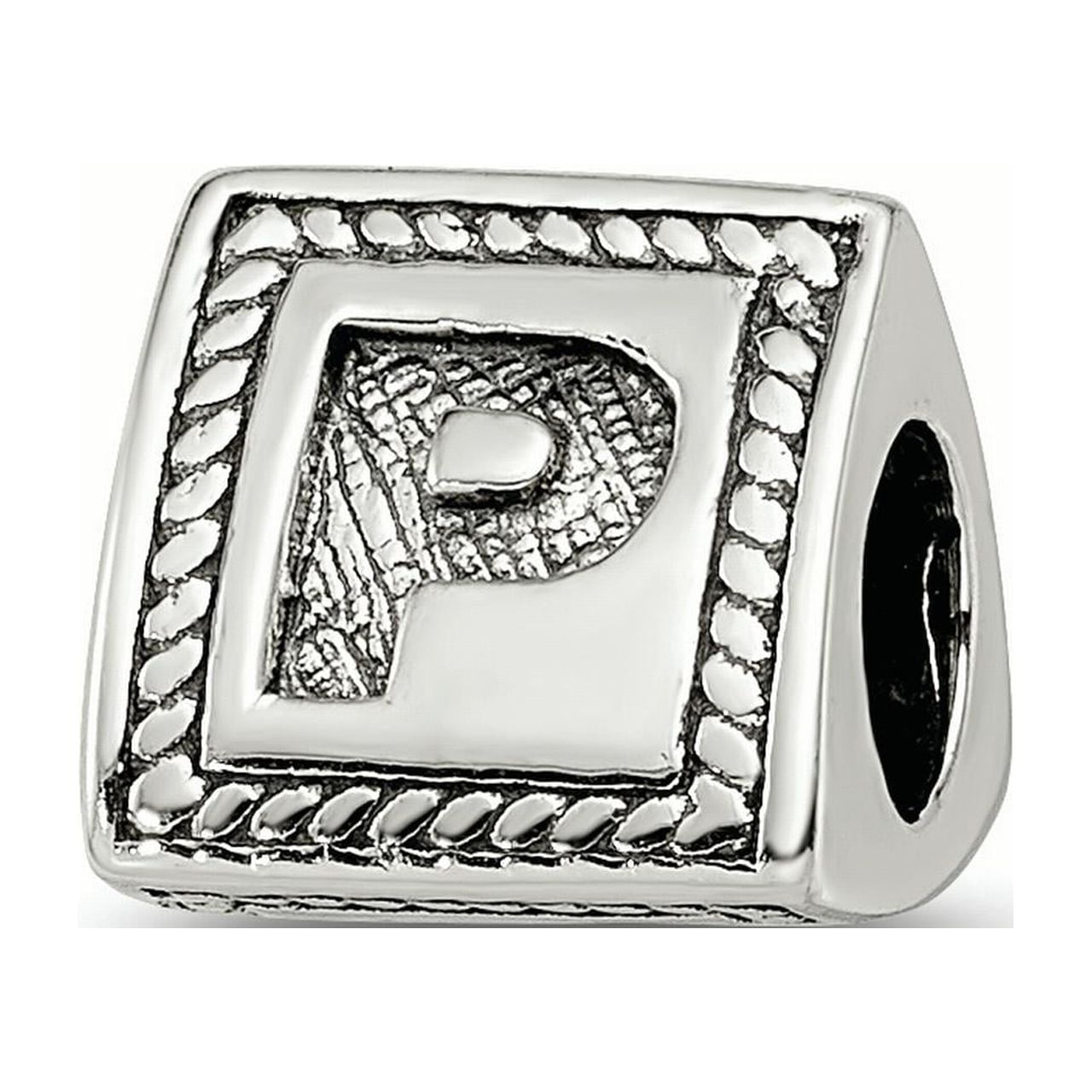 Reflection Beads Sterling Silver Reflections Letter P Triangle Block Bead
