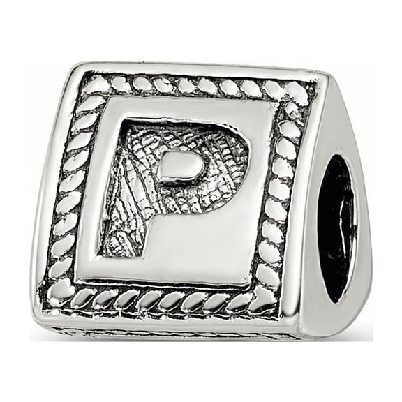 Reflection Beads Sterling Silver Reflections Letter P Triangle Block Bead