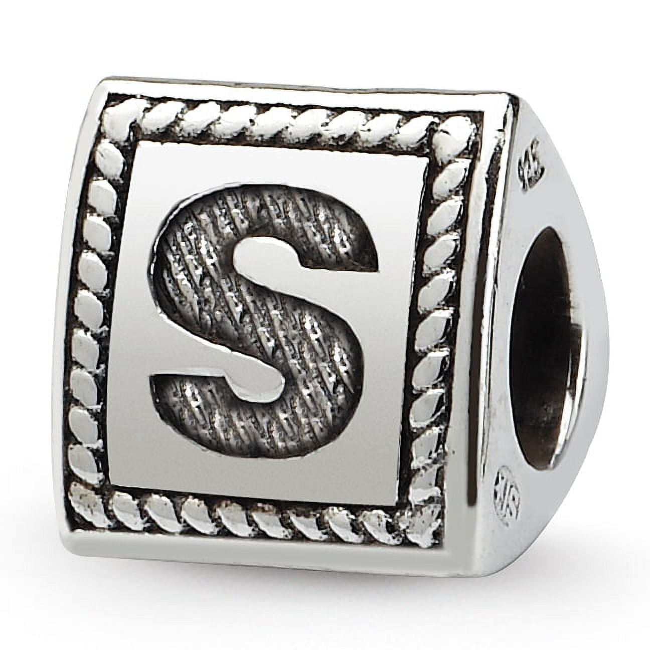 Reflection Beads Sterling Silver Reflections Letter S Triangle Block Bead