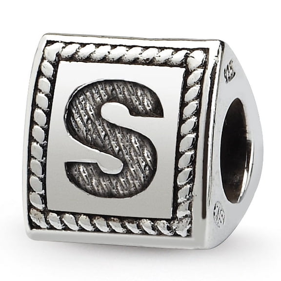 Reflection Beads Sterling Silver Reflections Letter S Triangle Block Bead