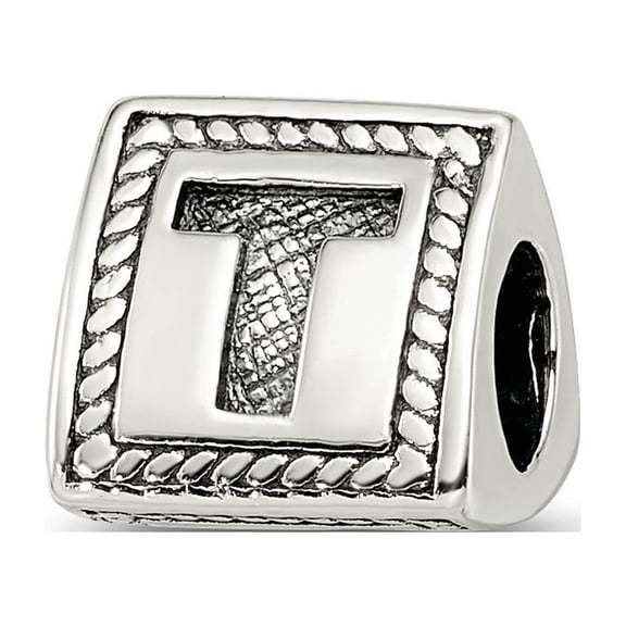 Reflection Beads Sterling Silver Reflections Letter T Triangle Block Bead
