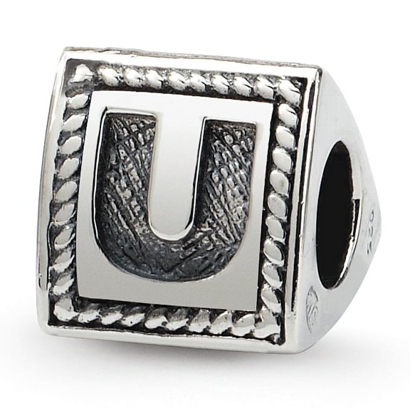 Reflection Beads Sterling Silver Reflections Letter U Triangle Block Bead