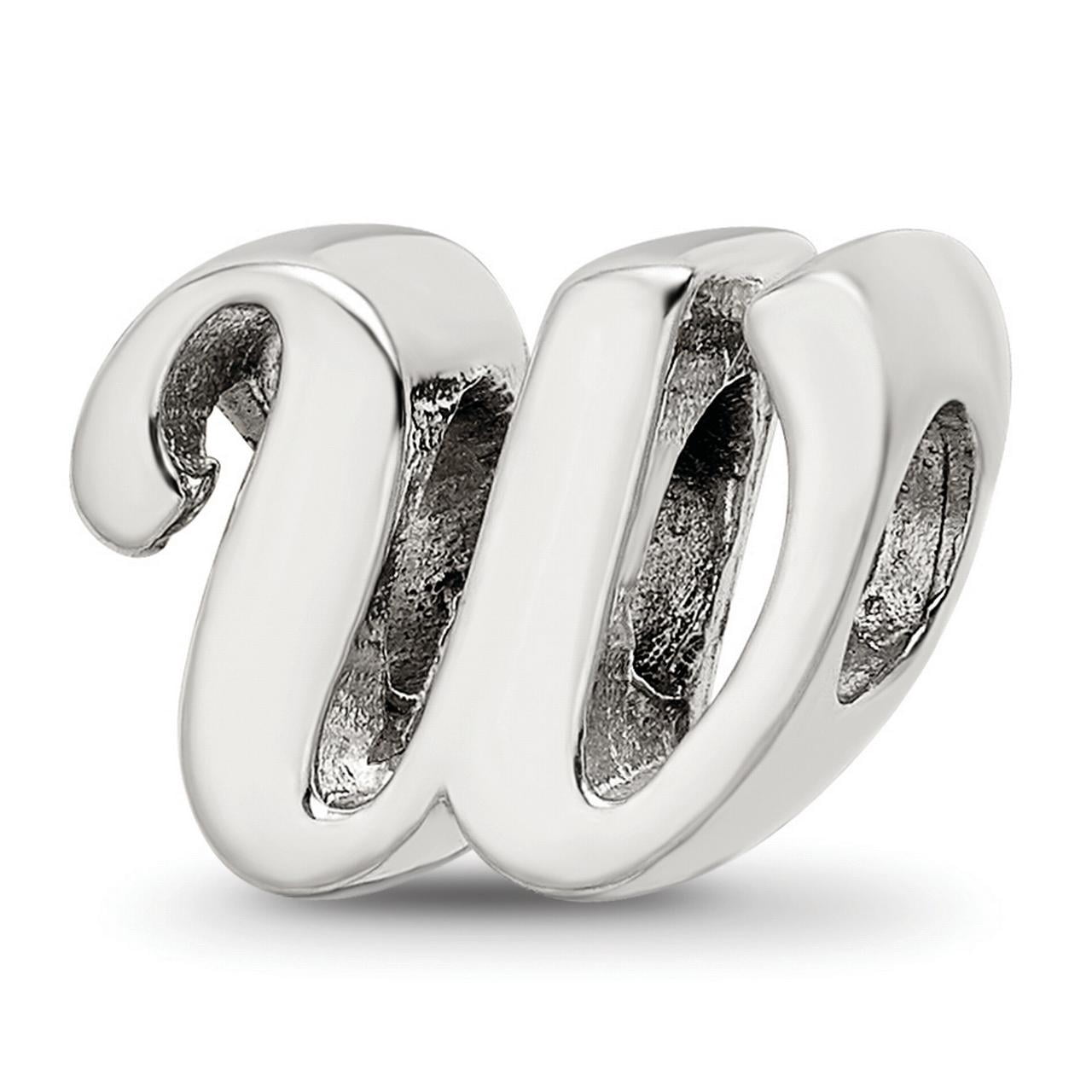 Reflection Beads Sterling Silver Reflections Letter W Script Bead