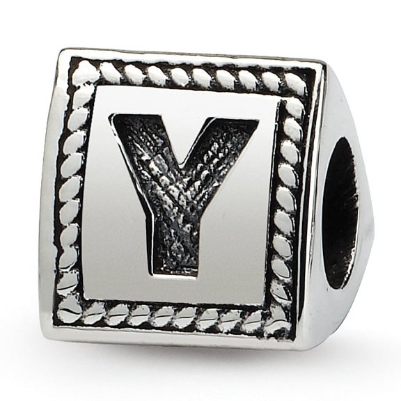 Reflection Beads Sterling Silver Reflections Letter Y Triangle Block Bead