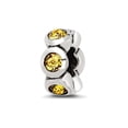 thumbnail image 1 of 925 Sterling Silver Polished Reflections Nov Crystal Bead Charm 10.91x4.55mm Wide Pendant Necklace for Women, 1 of 2