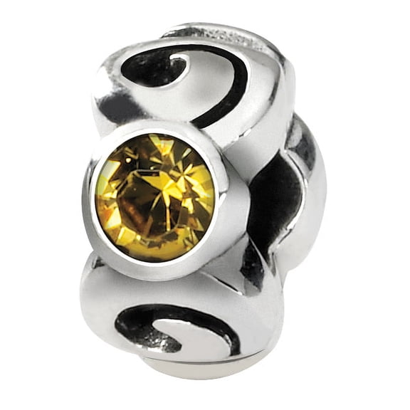 Reflection Beads Sterling Silver Reflections Novem Yellow Preciosa Crystal Birthstone Bead