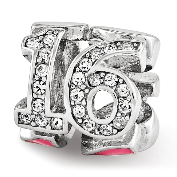Reflection Beads Sterling Silver Reflections Pink Enameled Crystal 16 Bead