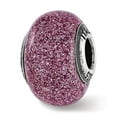 thumbnail image 1 of Reflection Beads  Sterling Silver Reflections Pink Glitter Italian Glass Bead - White - 14.7 mm x 10.2 mm, 1 of 1