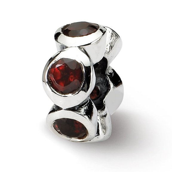 Reflection Beads Sterling Silver Reflections Red CZ Bead