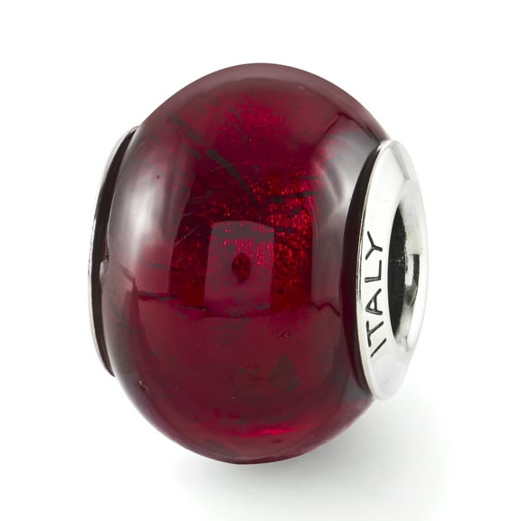 Reflection Beads Sterling Silver Reflections Red Italian Murano Glass Bead