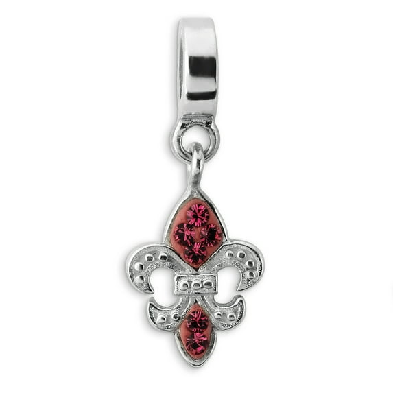 Reflection Beads Sterling Silver Reflections Red Preciosa Crystal Fleur De Lis Dangle Bead