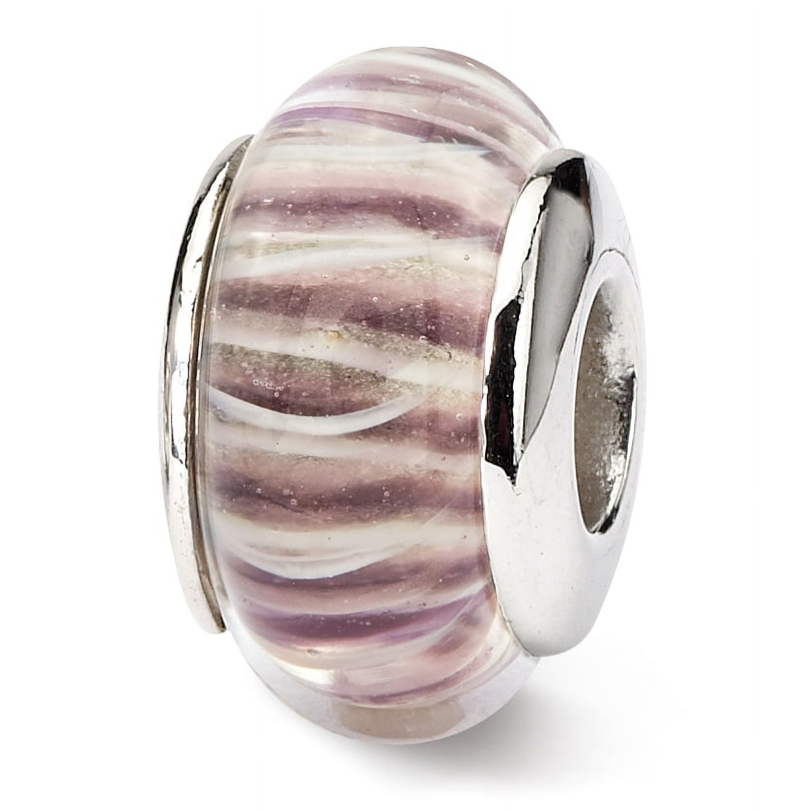 Reflection Beads Sterling Silver Reflections Rose Striped Hand-blown ...