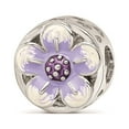 thumbnail image 1 of Reflection Beads Sterling Silver Rhodium Plated Enameled 2-Sided Flower Charm, 1 of 4