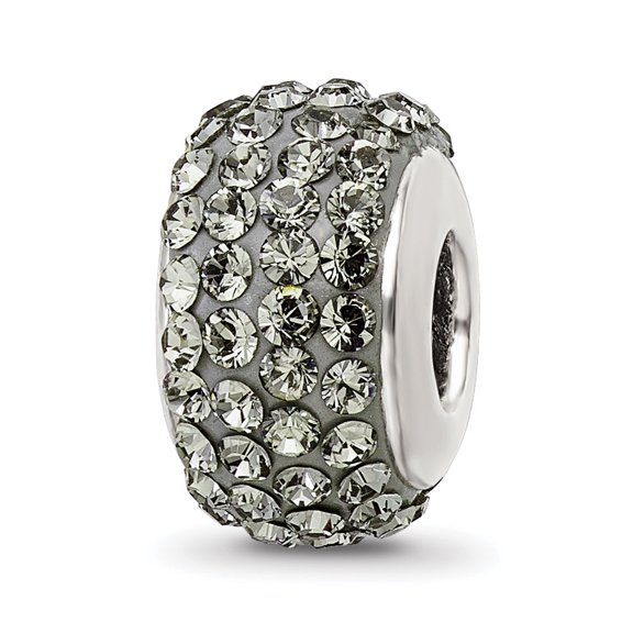 Reflection Beads Sterling Silver Silver & Gray Full Crystal Bead