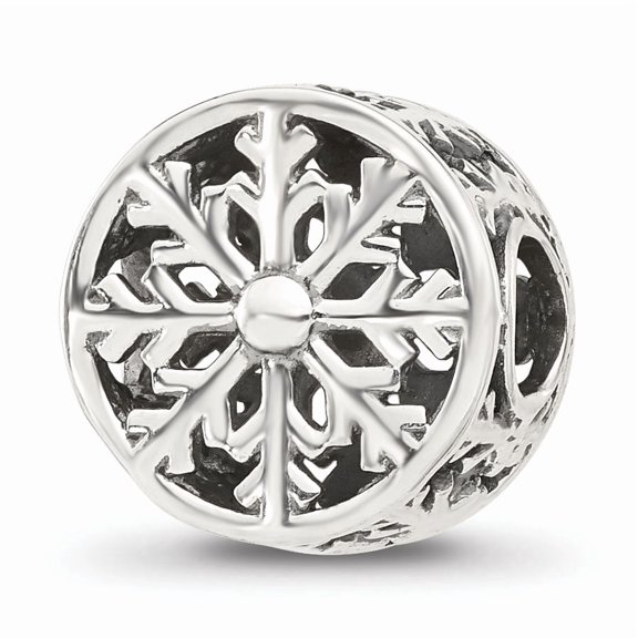Reflection Beads Sterling Silver Snowflake Circle Bead