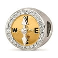 thumbnail image 1 of Reflection Beads Sterling Silver Two Tone CZ Moveable Compass Charm, 1 of 7