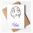 thumbnail image 1 of Reflection Black Cute Chat Face Pattern Welcome Back Greeting Cards Envelopes Blank, 1 of 4