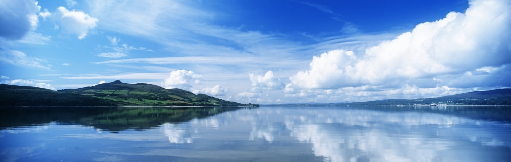 Reflection Of Clouds In Water Lough Swilly Rathmullan County Donegal Republic Of Ireland Canvas Art - The Irish Image Collection Design Pics (35 x 11)