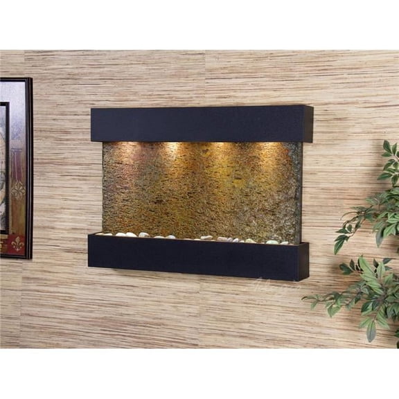 Reflection Creek Textured Black Multicolor Natural Slate Wall Fountain