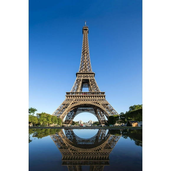 Reflection Eiffel Tower Paris France Photo Photograph Cool Wall Art Print Poster 16x24