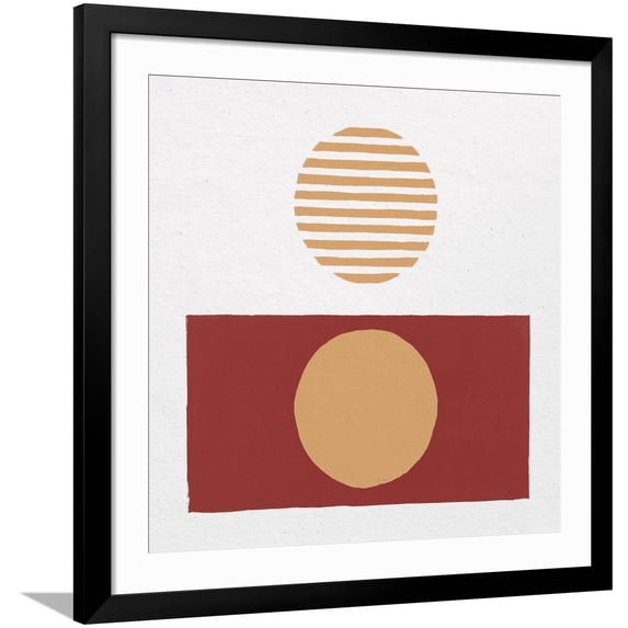 Art.com Reflection II Red Yellow Art Print by Moira Hershey, Black Frame Wall Art, 38" x 38"
