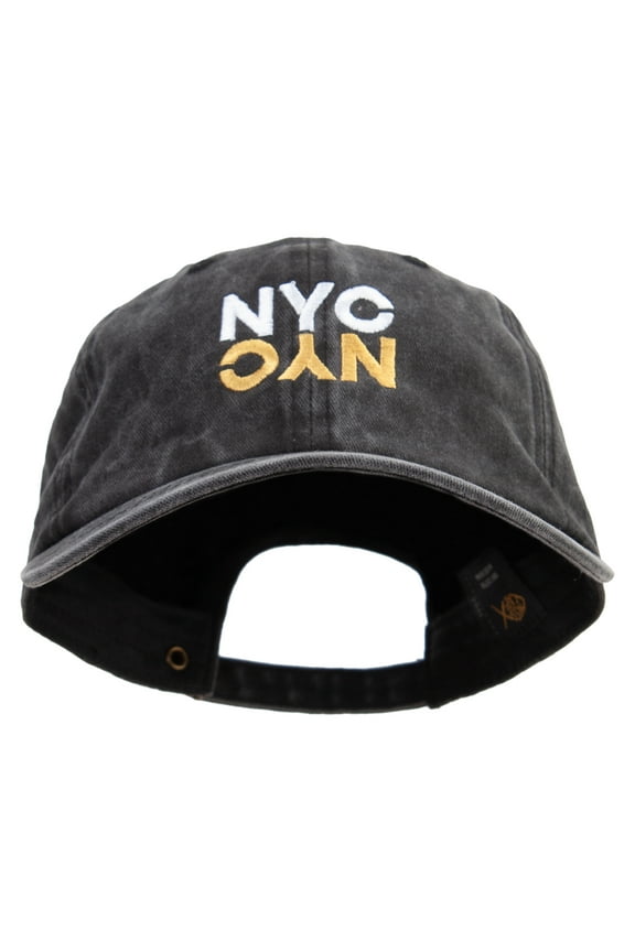 Reflection New York City Logo Embroidered Unstructured Pigment Dyed Cotton Cap - Black OSFM