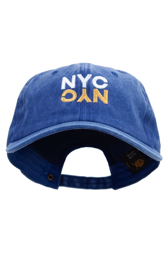Reflection New York City Logo Embroidered Unstructured Pigment Dyed Cotton Cap - Royal OSFM