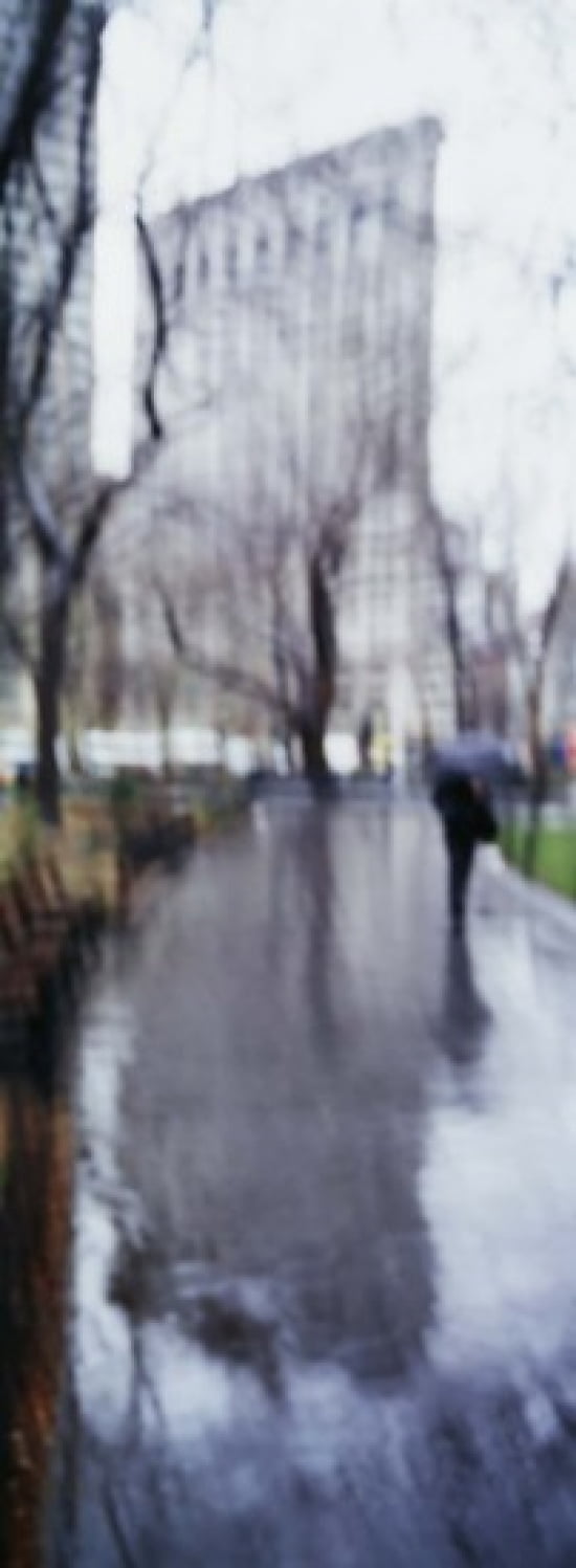 Reflection Of A Building On Water Flatiron Building NYC New York City New York State USA Canvas Art - Panoramic Images (18 x 7)