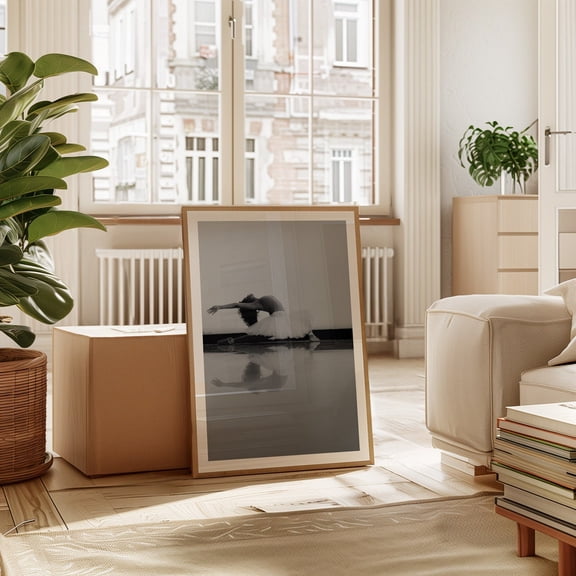 Reflection Of Grace Print Ballet Dancers Poise Wall Decor Monochromatic Dance Symphony