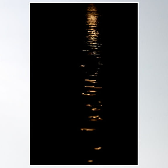 Reflection Of Moon On Water Poster Wall Art, Modern Wall Decor, 16x24 UNFRAMED
