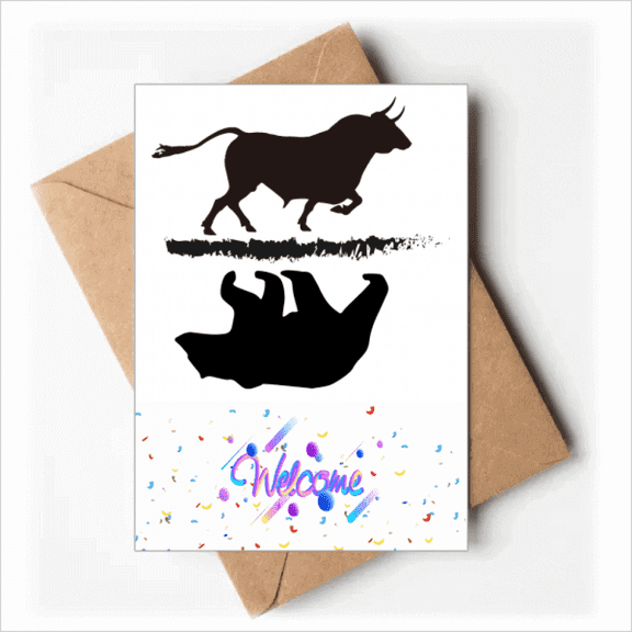 Reflection Stock Market Bull Welcome Back Greeting Cards Envelopes Blank