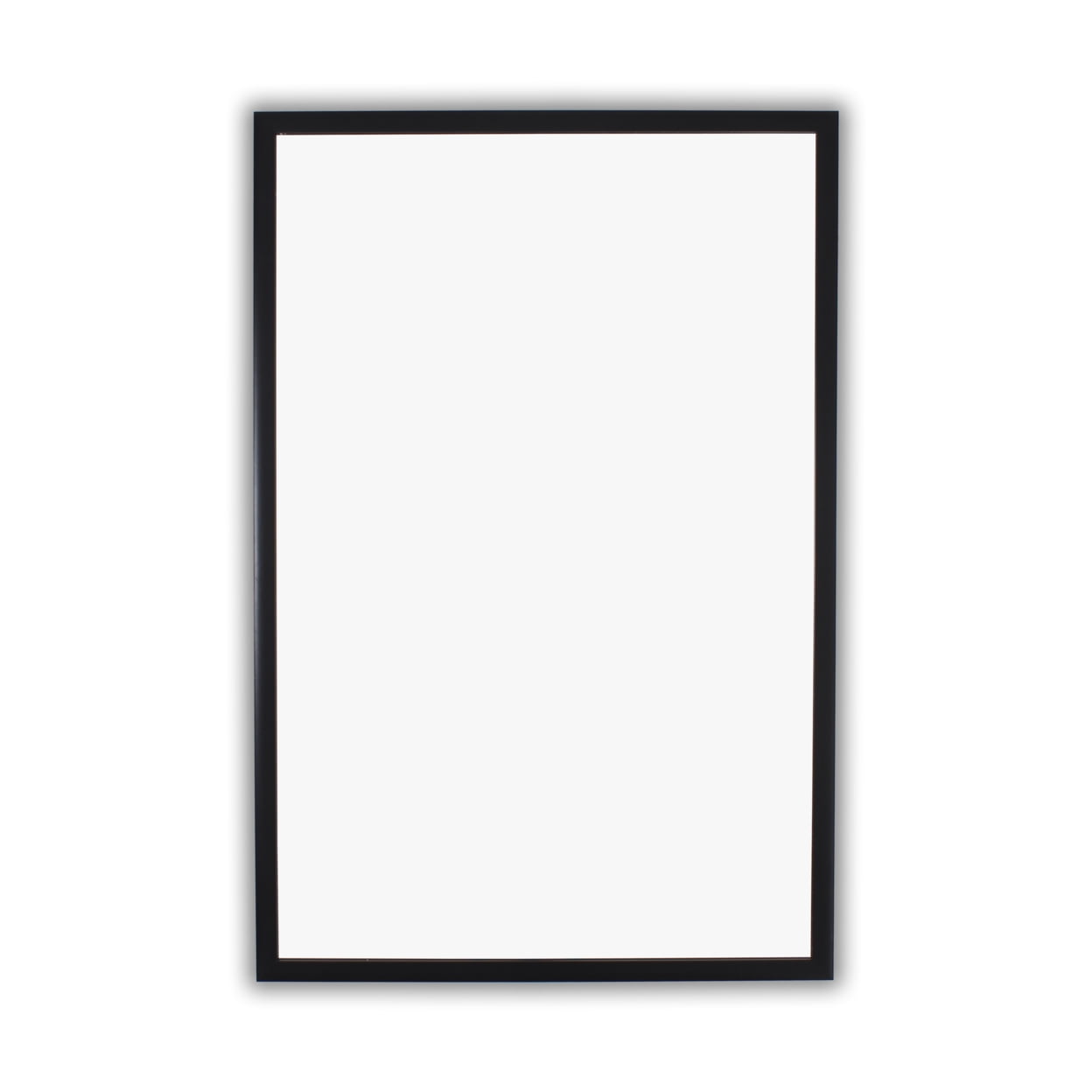 Black Rectangular Wood Framed Wall Mirror, 36" Height