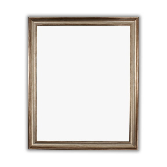 Reflection Textured Brass Rectangular Framed Wall Mirror 33" Height, Textured Brass
