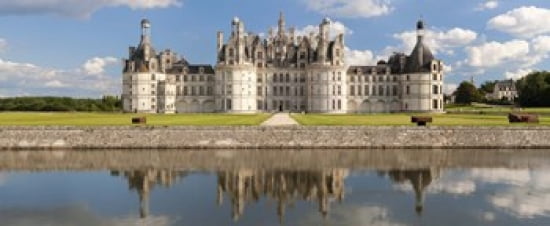 Reflection of a castle in a river Chateau Royal De Chambord Loire-Et-Cher Loire Valley Loire River Region Centre France Canvas Art - Panoramic Images (30 x 13)