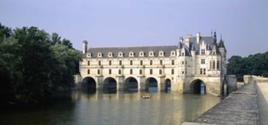 Reflection of a castle in water Chateau de Chenonceaux Chenonceaux Cher River Loire Valley France Canvas Art - Panoramic Images (24 x 12)