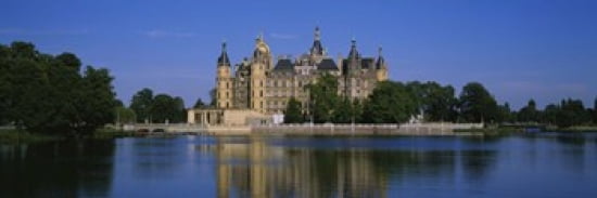 Reflection of a castle in water Schwerin Castle Schwerin Mecklenburg-Vorpommern Germany Canvas Art - Panoramic Images (36 x 12)