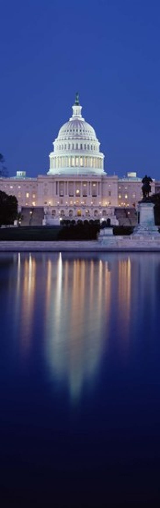 Reflection of a government building in water Capitol Building Capitol Hill Washington DC USA Canvas Art - Panoramic Images (18 x 6)