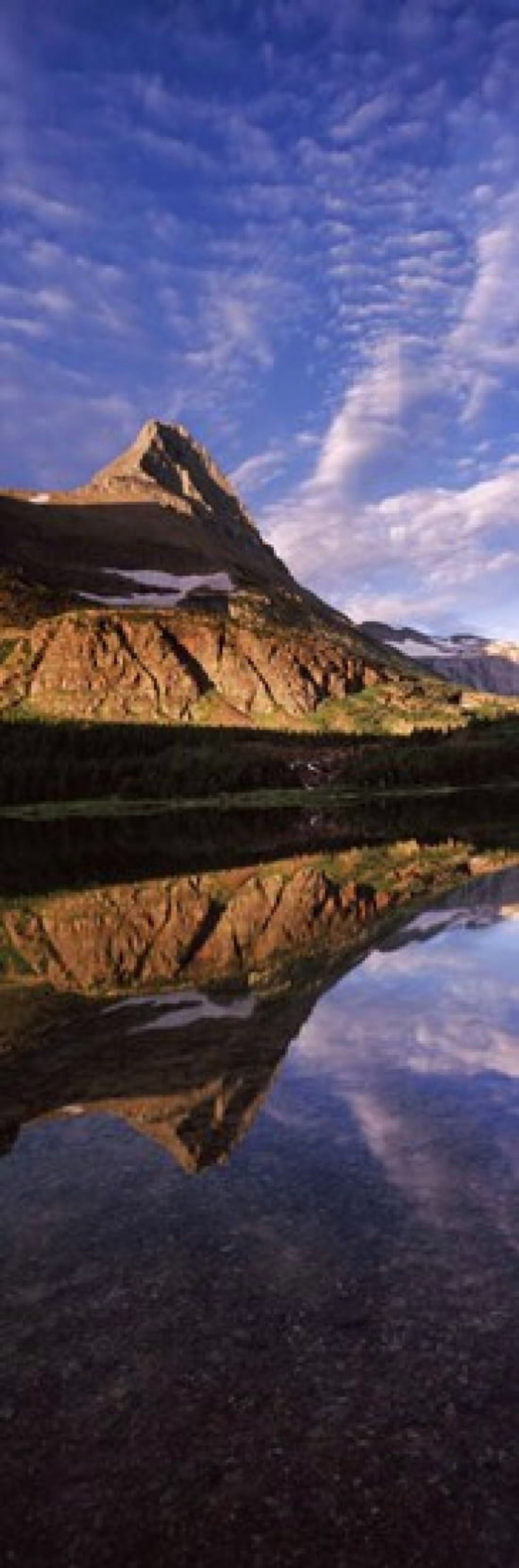 Reflection of a mountain in a lake Alpine Lake US Glacier National Park Montana USA Canvas Art - Panoramic Images (36 x 12)