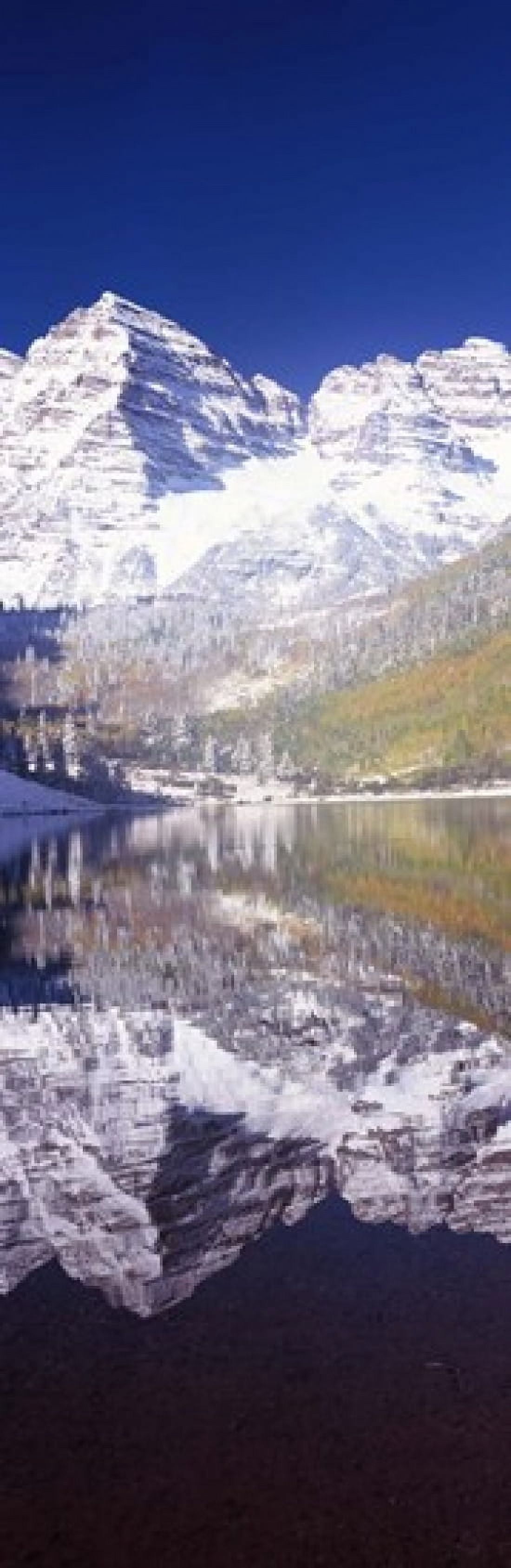 Reflection of a mountain in a lake Maroon Bells Aspen Pitkin County Colorado USA Canvas Art - Panoramic Images (18 x 6)